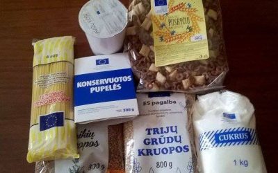 PRAŠOME KUO SKUBIAU KREIPTIS į atsakingus asmenis ir pasiimti maisto produktus
