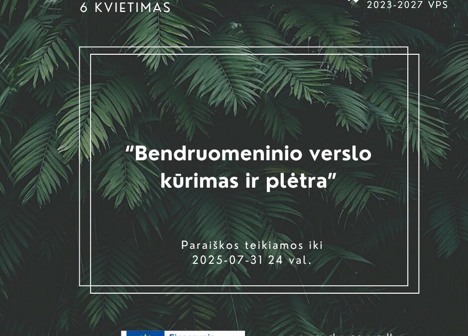 NVO kviečiamos teikti bendruomeninio verslo projektus