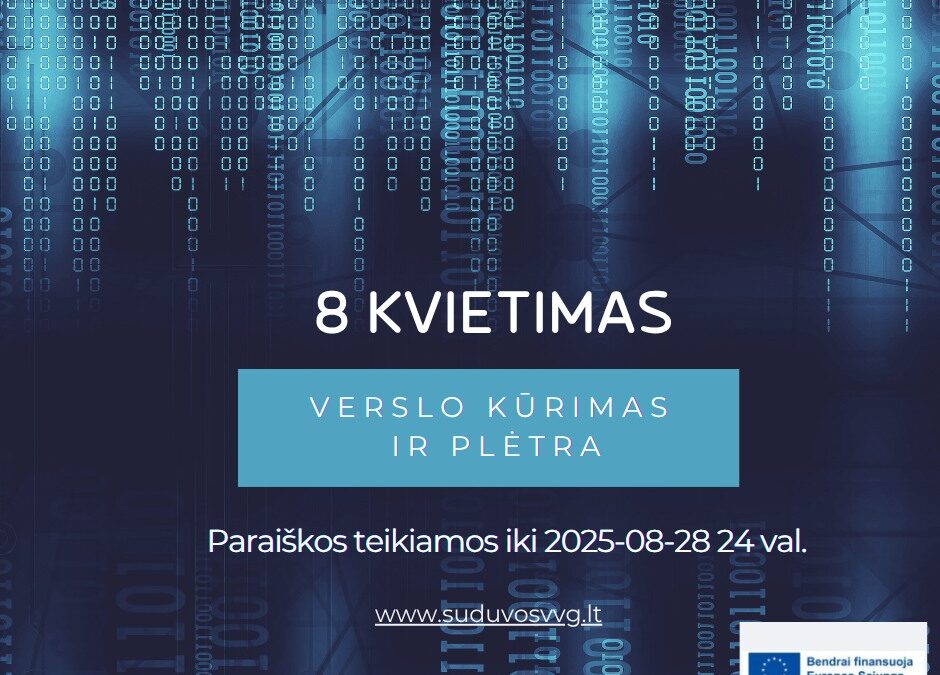 Kviečiame teikti paraiškas pagal priemonę „Verslo kūrimas ir pėtra”